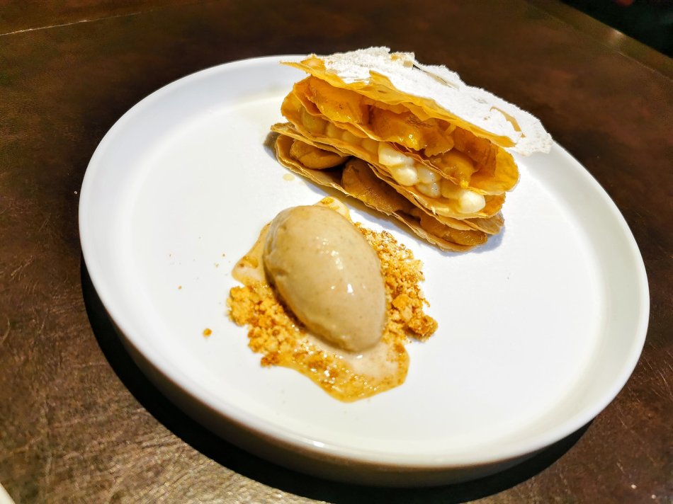 Coffee & banana mille-feuille at Bref by Darren Chin